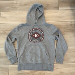 Hurley gray fleece pullover hoodie men sz S 1515942